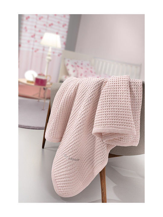 Guy Laroche Babydecke Kinderbett Waffel Rosa Pinky 110x140cm