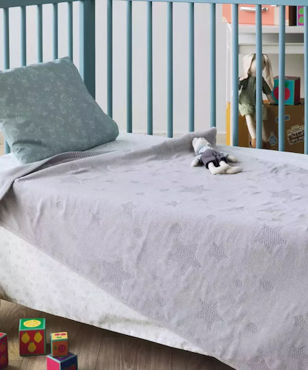 Kentia Κουβέρτα Κούνιας Dione Grey Βαμβακερή Γκρι 100x140εκ.