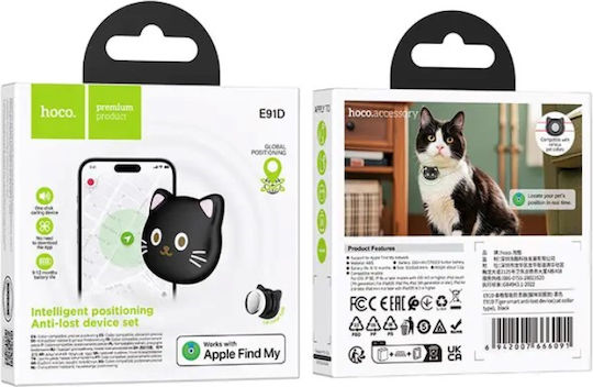 Hoco E91D Compatible with Apple Find My Black
