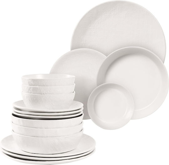 Navaris Alb Ceramică Set de Vase 16buc Navaris Alb Ceramică Set de Vase 16buc