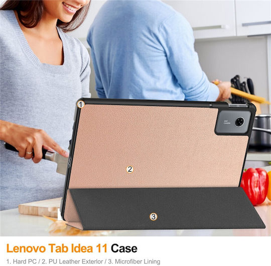 Θήκη Lenovo Idea Tab 11" 2025 Tb336fu Tb336zu Smartcase Θέση Γραφίδα Ροζ Ροζ Χρυσό