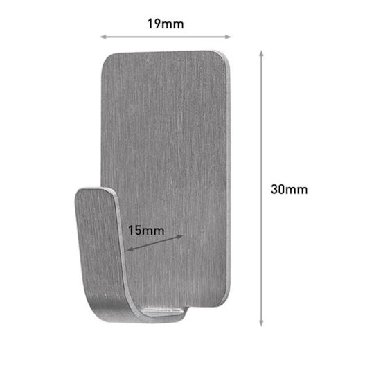Hook Hanging 3m Stainless Steel 225 g 19 x 30 x 15 mm Silver 4 Units S7929740 10 to 30 Days
