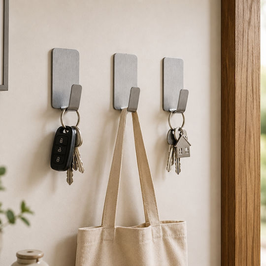 Hook Hanging 3m Stainless Steel 225 g 19 x 30 x 15 mm Silver 4 Units S7929740 10 to 30 Days