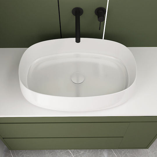 Orabella Waschtisch ohne Waschbecken mit Spiegel Matte White