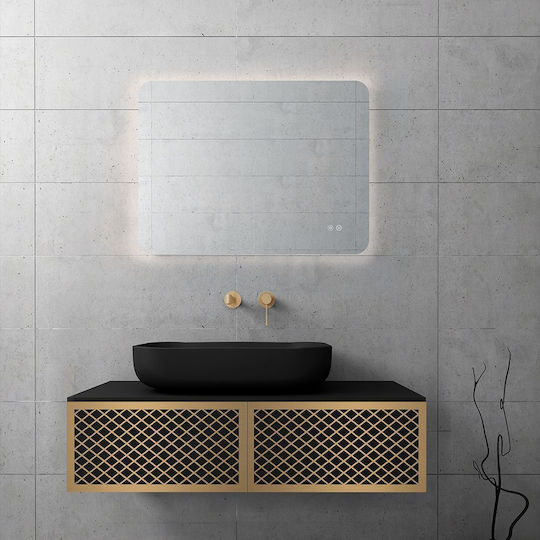 Orabella 100 Countertop with Sink L50xW45xH25cm White/Black