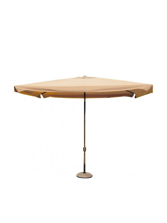 Quadratischer Metall-Garten- und Terrassen-Sonnenschirm Beige 2x3m