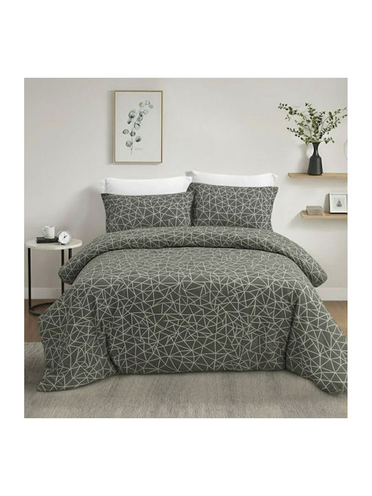 Olia Home Bettbezug Baumwolle Einzelbett 160x240 Olive Green
