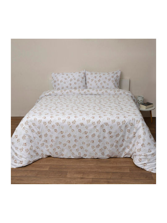 Viopros Cotton Duvet Cover Set 180x240cm Double With Pillowcase Anthi Anthi