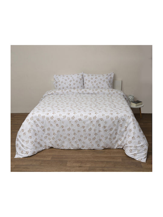 Viopros Cotton Duvet Cover Set 180x240cm Double With Pillowcase Anthi Anthi
