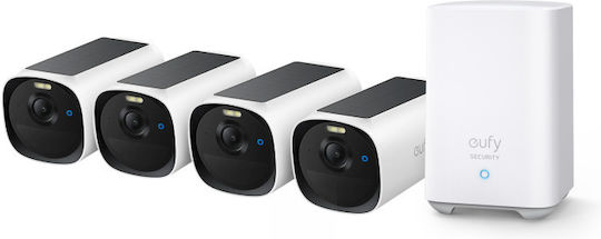 Eufy Система за Видеонаблюдение 4 Безжични IP Камери 4MP с Control Hub и Твърд Диск