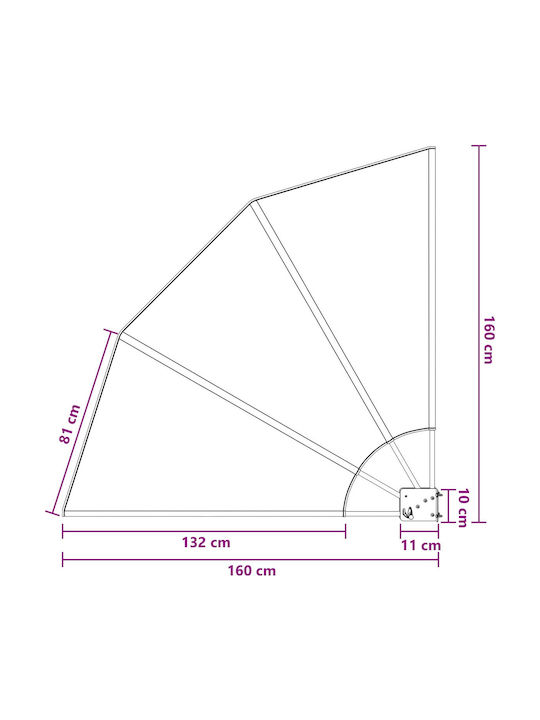 vidaXL Seitliche Zelt Terrasse Grau 1.6x1.6m