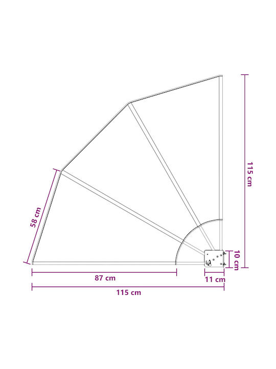 vidaXL Copertină Sideway Terasă Maro 1.15x1.15m