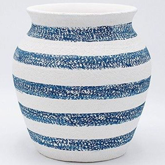 ESTHETI Home Pflanzgefäß Beton Blau-Weiß 18x18x18cm