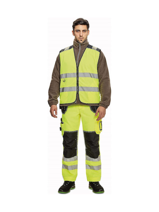 Cerva Bărbați Vestă de siguranță cu benzi reflectorizante Galben