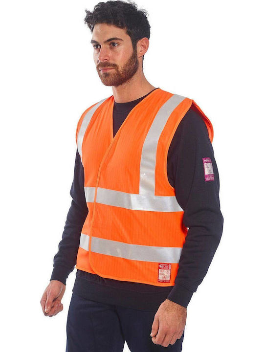 Portwest Veste De Lucru Pentru Bărbați Cu Benzi Reflectorizante Portocalii Antistatic Ignifugat