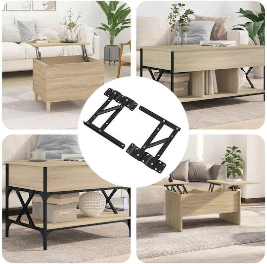 Möbelbeschläge Anhebung Bett 2 Stück Schwarz 34 x 9,5 x 4 mm Schwarz 864846