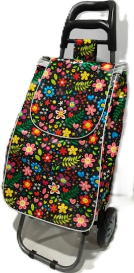 Fabric Shopping Trolley Foldable Multicolour 38x40x95cm