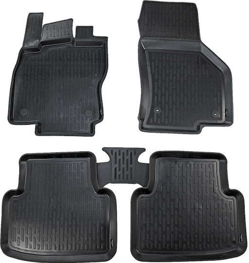 Perflex Set of Front and Rear Mats 4pcs Tray Type for Volkswagen Amarok 2011+ Black