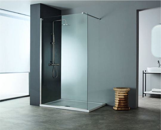 Devon Iwis Walk-in Fixed Side for Shower 36-38x200cm Clear Glass Inox
