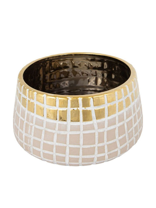 Planter Ceramic Gold 18x18x9.5cm.