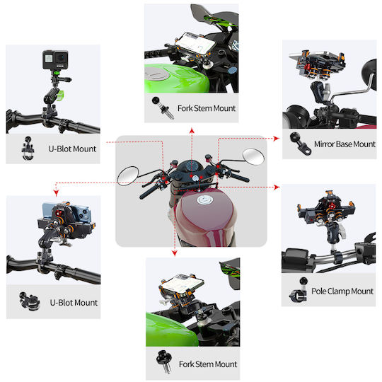 LanParte Ball for Motorcycle Mobile Mount