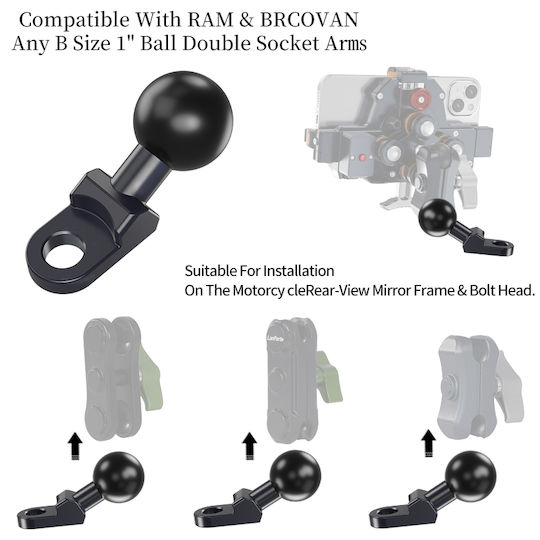 LanParte Balls for Motorcycle Mobile Mount
