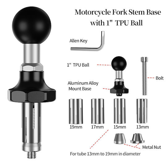 LanParte Ball for Motorcycle Mobile Mount