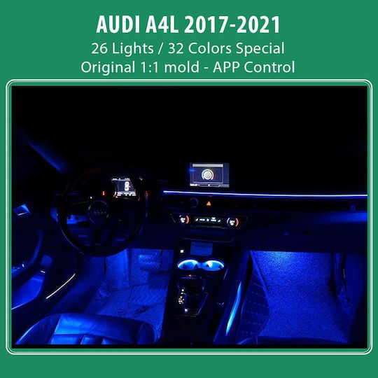 Diq Ambient Audi A4l Laser 8w Dyn Mod 2017-2021 Digital Iq Ambient Light Audi A4l Mod 2017-2021 26 Lights
