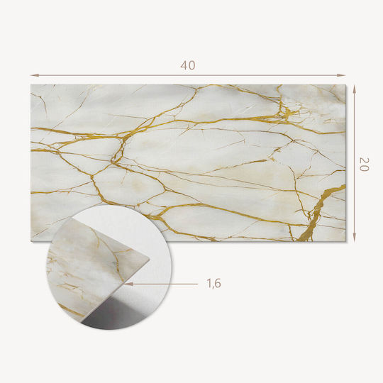 Vinyl Tile Stickers Bathroom Elegant Marble Veins 10x40x20 Pieces