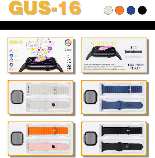 GUS-16 Smartwatch with Heart Rate Monitor Blue