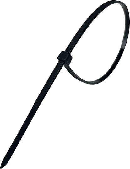 Tretytka Πλαστικά Δεματικά Καλωδίων 200mmx2.5mm σε Μαύρο χρώμα (100τμχ)