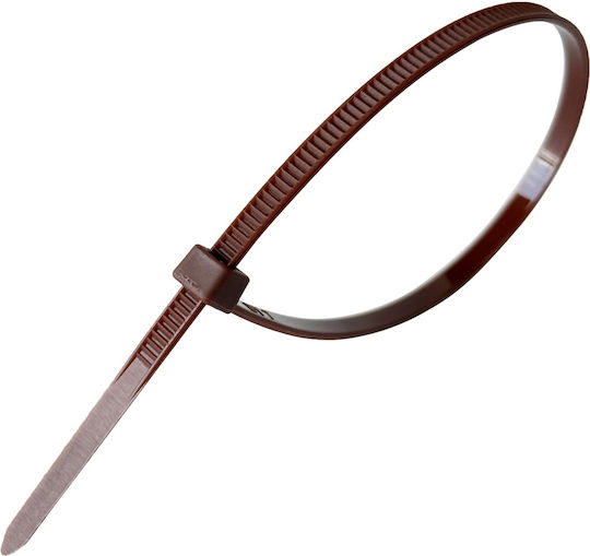 Tretytka Πλαστικό Δεματικό Καλωδίων 200mmx3.6mm σε Καφέ χρώμα (1τμχ)