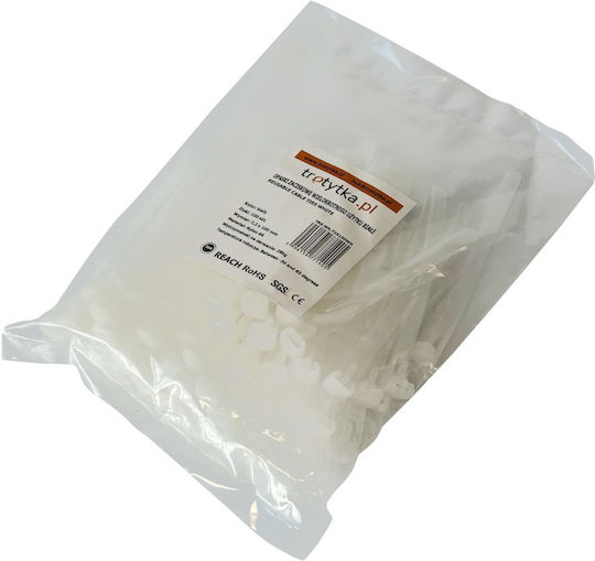 Tretytka Plastik Kabelbinder 100mmx7.2mm in Weiß Farbe (1Stück)