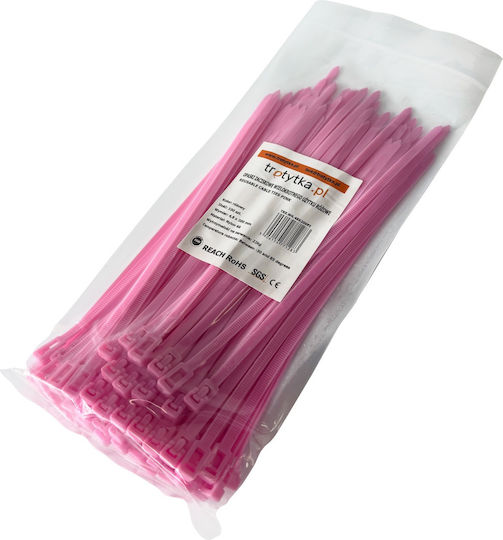 Tretytka Plastic Cable Tie 200mmx4.8mm In Pink Colour 1 Piece