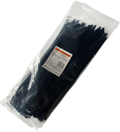 Tretytka Plastic Cable Ties 300mmx7.6mm In Black Colour 100 Pieces