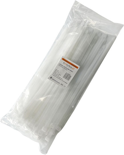 Tretytka Legături Cablu Din Plastic 300mmx7.6mm În Culoare Albă 100 Bucăți