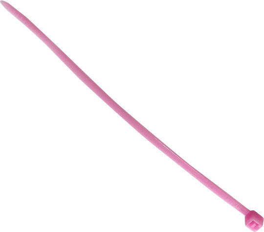 Tretytka Legături Cablu Din Plastic 100mmx2.5mm În Culoare Roz (100 Buc)