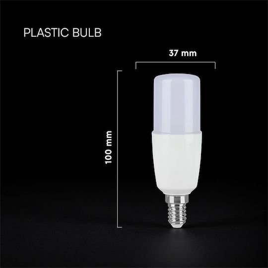 V-TAC Lampă LED 7.5W 100mm pentru Dulie E14 și Formă T37 Alb Cald 660lm