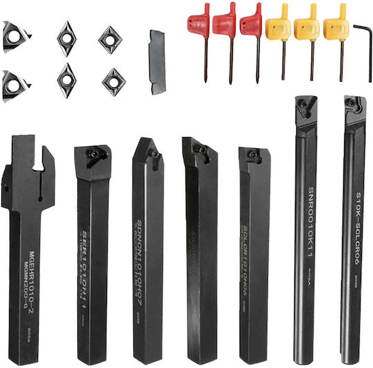 Satz Lathe Messer Abnehmbare Einsätze 7 Stück Drehwerkzeuge Bohrstange Hartmetall Einsatz Drehwerkzeuge 21 Stück