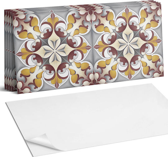 Vinyl Tile Sticker Pack Mosaic Flower Pattern 6x60x30 Pcs