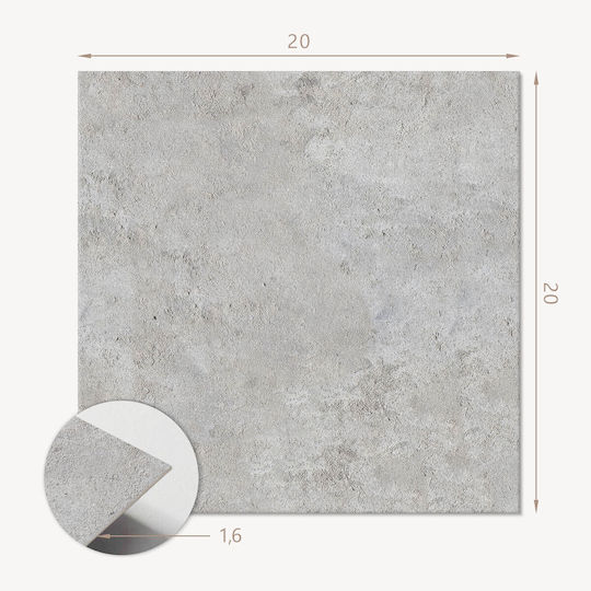 Set de Autocolante pentru Plăci de Vinil Model Dormitor Textură de Beton Brut 20x20x20 Bucăți