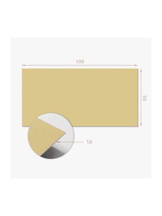 Panou Decorativ de Perete din Vinil Print 100x50 în Galben Pastel