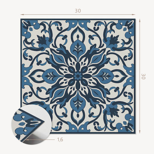 Set Vinyl Kacheln Blumenmuster Blätter Küche 9x30x30 cm