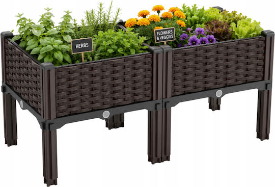 Ghiveci De Flori Din Plastic Maro 80x40x38cm