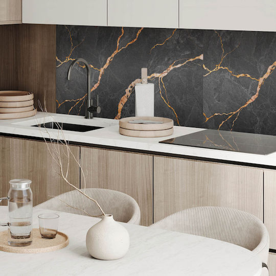 Vinyl Floor Sticker Graphics Kitchen 100x50 Cm Elegant Marble Veins