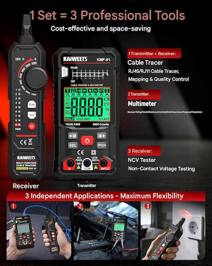 Range Multimetru Digital True RMS cu Măsurare AC / DC / Temperatură X002G7A5JT