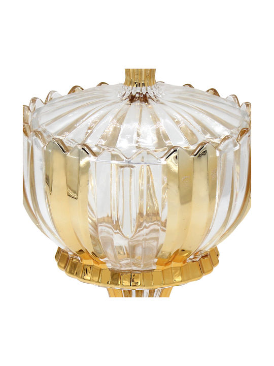 Keskor Glass Sweet Jar with Lid 15x15x24cm Gold