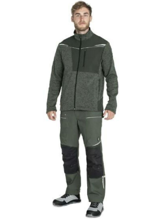 Cerva Work Fleece Reflective Green Jacket