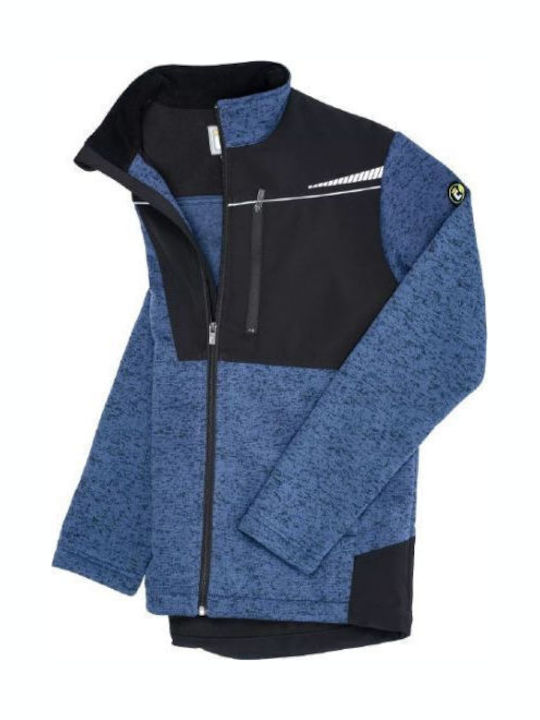 Cerva Work Fleece Reflective Blue Jacket