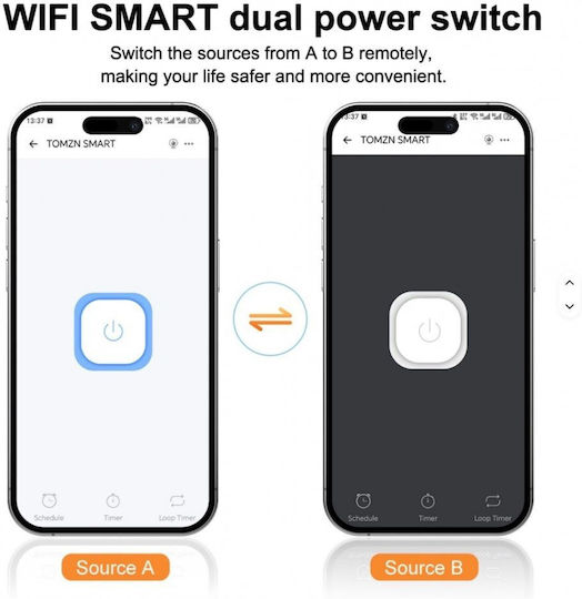 Two-Pole Changeover Rail Switch WiFi 230V 63A